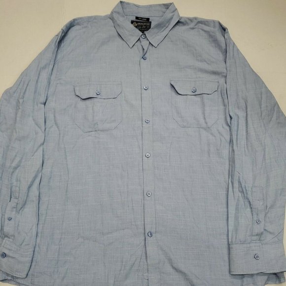 American Rag Blue Long Sleeve Button Down Shirt - Picture 1 of 7